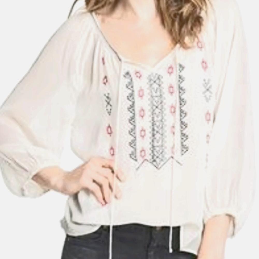 Women White Long Sleeve Blouse